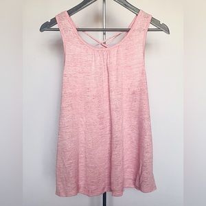 Gap Tank Top Lace Up Tie Back Pink Size M